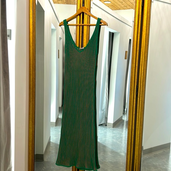 knitted dress cotton Donna Karan Women's Jewel-Neck Belted Sheath Dress Cream Gold main image 0